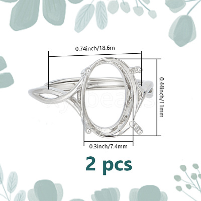 2Pcs Adjustable Brass Finger Rings Components FIND-GO0002-77A-1