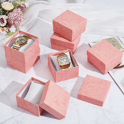 20Pcs Marble Print Paper Display Boxes for Watch CON-GO0001-24-1