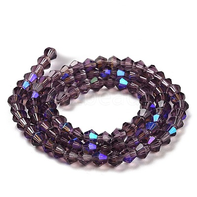 Transparent Electroplate Glass Beads Strands GLAA-F029-4mm-D04-1