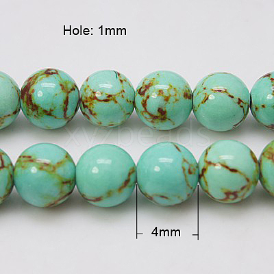 Synthetic Turquoise Beads Strands TURQ-H038-4mm-XXS10-1