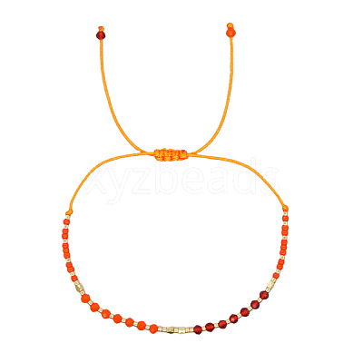 Summer Glass Seed Beaded Braided Bead Bracelets for Women EK0672-4-1