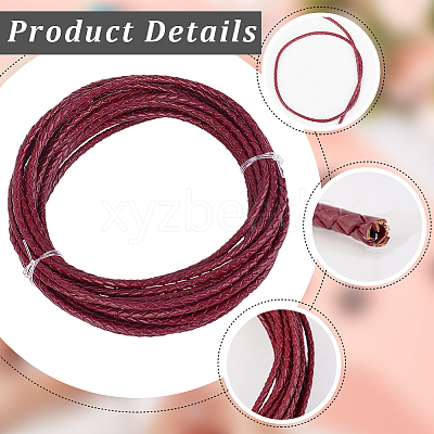 5 Yards Braided Leather Cord WL-CL0001-02C-1