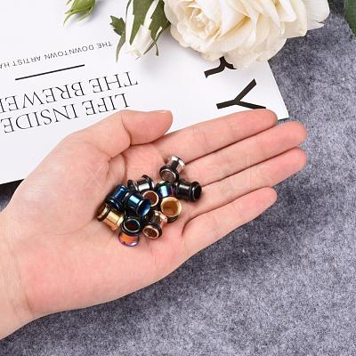 12Pcs 6 Colors 316 Surgical Stainless Steel Screw Ear Gauges Flesh Tunnels Plugs STAS-YW0001-15-1