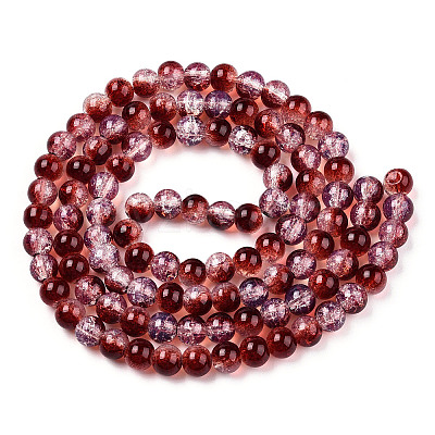 Transparent Crackle Baking Paint Glass Beads Strands X2-DGLA-T003-01A-07-1