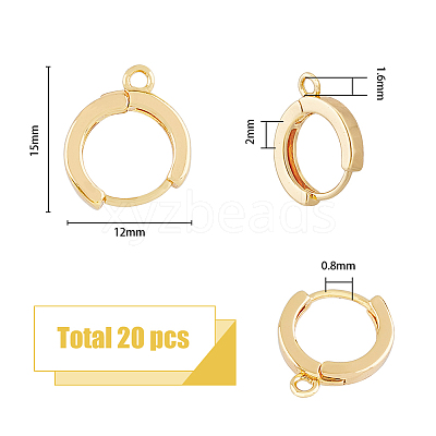 20Pcs Brass Hoop Earrings KK-DC0002-99-1