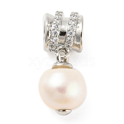 Rack Plating Brass Micro Pave Clear Cubic Zirconia Pendants X-KK-M258-11P-1