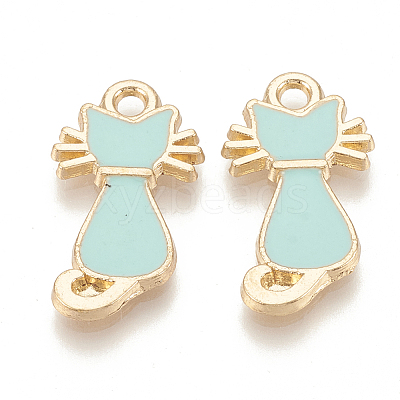 Alloy Enamel Kitten Pendants LS-ENAM-S115-038B-1