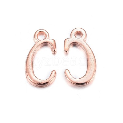 Rose Gold Plated Alloy Letter Pendants X-PALLOY-J718-01RG-C-1