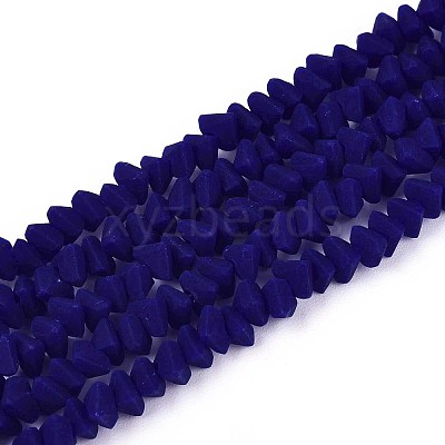 Frosted Opaque Glass Beads Strands GLAA-N017-4mm-20-1