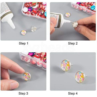 Flatback Glass Cabochons for DIY Projects GGLA-PH0005-12mm-06A-1
