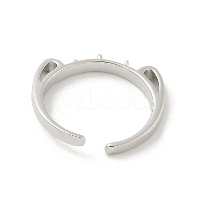 Brass Cup Peg Open Cuff Ring Settings KK-G518-06P-01-1