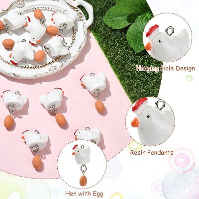 Opaque Resin Pendants RESI-CJC0031-002P-1-1