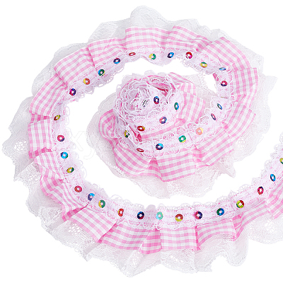5Yards Polyester Lace Ribbon OCOR-GF0006-20B-1