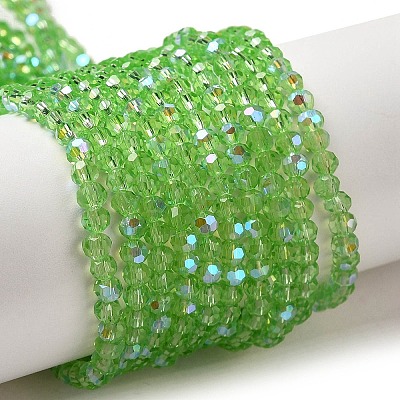 Electroplate Transparent Glass Beads Strands EGLA-A035-T3mm-L09-1