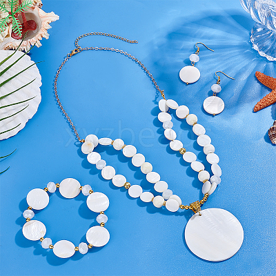 Natural Pearl Necklaces & Bracelets & Dangle Earring Sets SJEW-PH01394-1