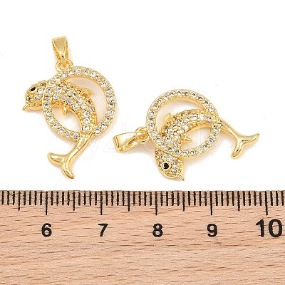 Brass Micro Pave Cubic Zirconia Pendants CU-CBA415D-09G-03-1