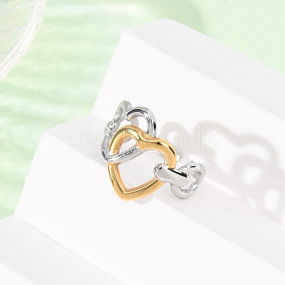 304 Stainless Steel Open Cuff Rings for Women RJEW-K321-01D-1