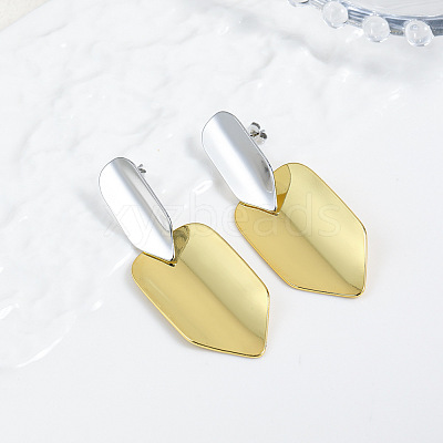 Brass Dangle Stud Earrings EJEW-S262-06GP-1