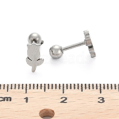 Tarnish Resistant 201 Stainless Steel Barbell Cartilage Earrings X-EJEW-R147-39-1