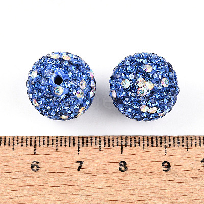 Polymer Clay Pave Rhinestone Beads RB-T018-01B-1
