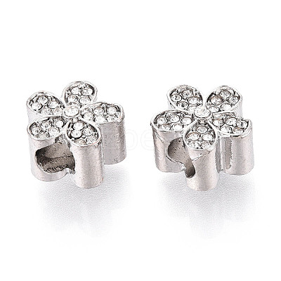 Alloy Rhinestone European Beads FIND-N009-15P-1