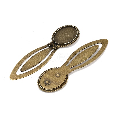 Vintage Tibetan Style Alloy Bookmarks Cabochon Settings TIBE-Q032-27AB-NR-1