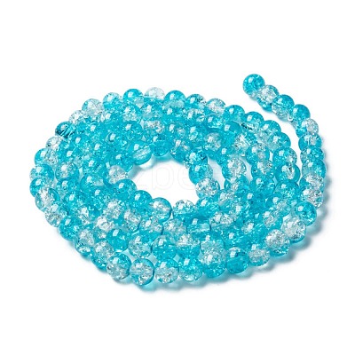 Baking Paint Crackle Glass Bead Strands CCG-S001-8mm-06-1