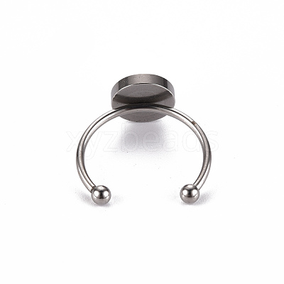 Non-Tarnish 201 Stainless Steel Cuff Pad Ring Settings X-STAS-S080-042C-P-1