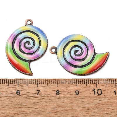 Rainbow Color Printed Iron Pendants RN-CBA3547-01C-1