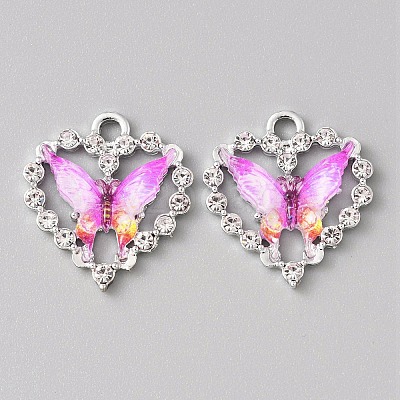 Platinum Alloy Rhinestone Pendants FIND-TAC0008-69P-03-1