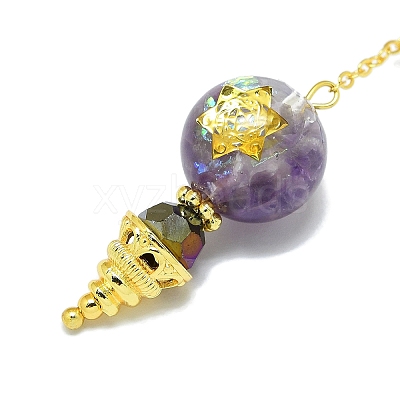 Round Resin Dowsing Pendulum Big Pendants G-C117-01G-10-1