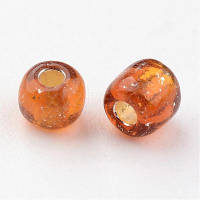 6/0 Round Silver Lined Round Hole Glass Seed Beads X-SEED-A005-4mm-53-1