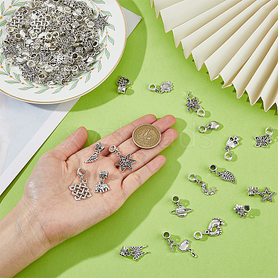 72pcs 18 styles Alloy European Dangle Charms FIND-FH0008-45-1