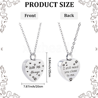 Heart 316 Stainless Steel Pendant Necklaces DIY-WH20065-004-1