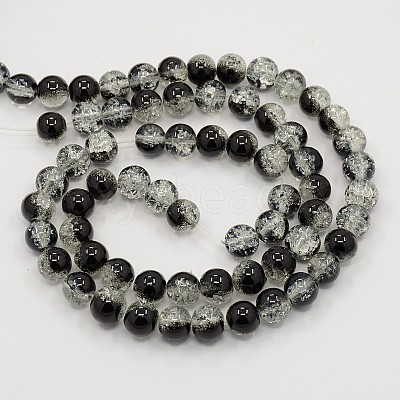 Two Tone Crackle Glass Beads Strands CCG-Q002-4mm-M-1