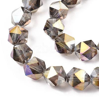 Electroplate Transparent Glass Beads Strands EGLA-T019-06K-1