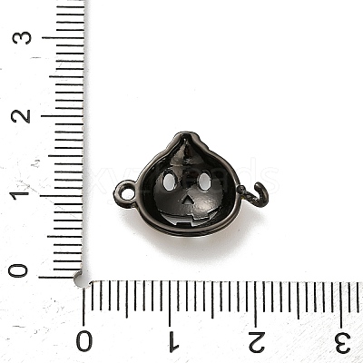 Halloween Brass Orange Enamel Connector Charms KK-F915-04B-B-1