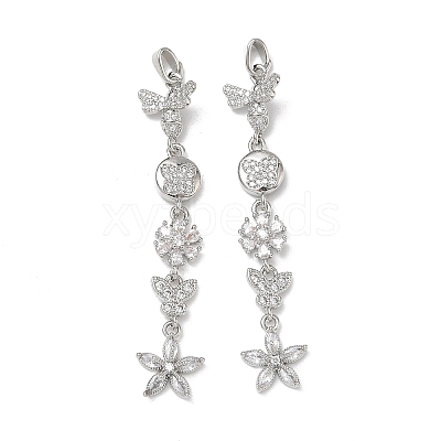 Brass Micro Pave Clear Cubic Zirconia Big Pendants CU-E004-02P-1
