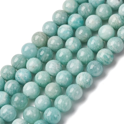 Natural Amazonite Beads Strands G-K068-03-8mmA-1