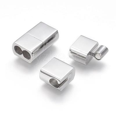 Tarnish Resistant 304 Stainless Steel Magnetic Clasps with Glue-in Ends STAS-G143-64P-1