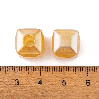 UV Plating Rainbow Iridescent Acrylic Beads PACR-C009-03C-1
