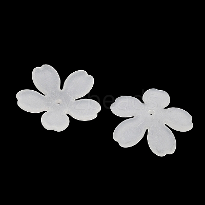 5-Petal Frosted Acrylic Bead Caps SACR-F016-01A-1