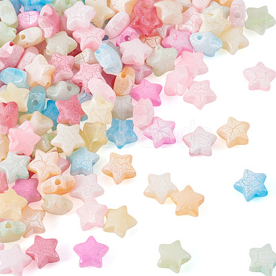 300Pcs Crackle Opaque Acrylic Beads OACR-TA0004-60-1