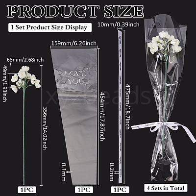 Babysbreath Cotton Knitting Artificial Flower AJEW-WH0314-414B-1