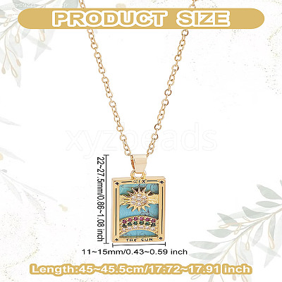 Brass with Cubic Zirconia Pendants Necklaces NJEW-LP0001-45C-G-1