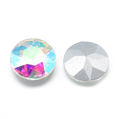 Pointed Back Glass Rhinestone Cabochons RGLA-T029-8mm-02-1