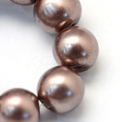 Baking Paint Pearlized Glass Pearl Round Bead Strands LS-HY-Q330-8mm-78-1