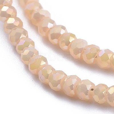 Electroplate Glass Beads Strands GLAA-F079-FR11-1