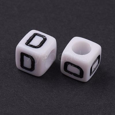 Acrylic Horizontal Hole Letter Beads PL37C9308-D-1