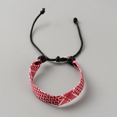 Ethnic Style Polyester Cord Braided Bracelets for Men Women BJEW-WH0022-66B-1